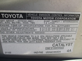 2006 TOYOTA PRIUS SILVER 1.5L AT Z16343